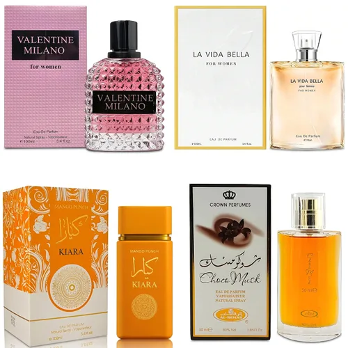 Vista 31 de AFLUXE Top Sales 4 Pieza Set de Perfume para Mujer Combo Eau de Parfum Spray Natural, Fragancia Duradera para Mujeres Kiara Mango Punch & Sarah Pink