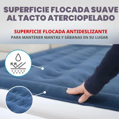Vista 5 de Simpli-Magic Premium Collection - Colchón de aire de lujo, bomba integrada de alta capacidad para el hogar y el campamento, doble altura, ajustable