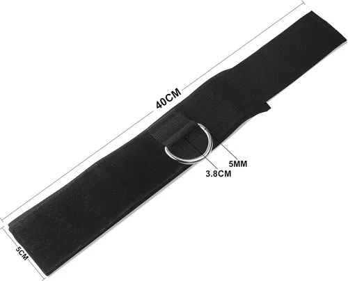 Vista 6 de Correas de tobillo acolchadas de neopreno con anillo en D, para ejercicios de alta resistencia, polea de gimnasio para máquinas de cable