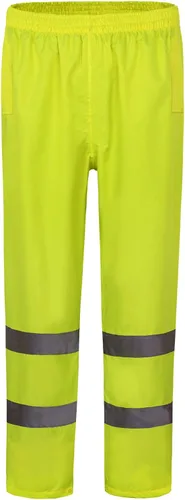 Vista 5 de AYKRM Pantalones de lluvia impermeables de alta visibilidad reflectantes para pesca, motocicleta, ciclismo, agricultura, senderismo, trabajos