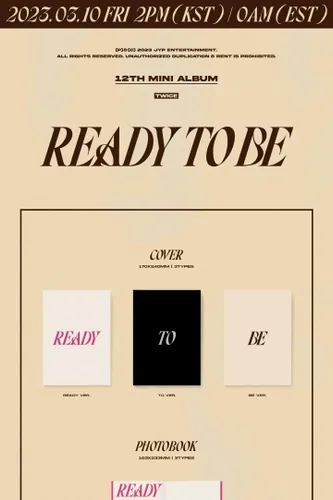 Vista 2 de TWICE READY TO BE 12th Mini álbum BE versión CD+1p Póster+1p Póster Plegable en Paquete+PhotoBook+1p Postal 1p+1p Mensaje PhotoCard+5p