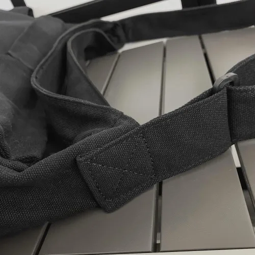 Vista 5 de Bolso bandolera de lona con broches y colgante, lindo, para mujeres y niñas, bolso de hombro casual, estético, para la escuela