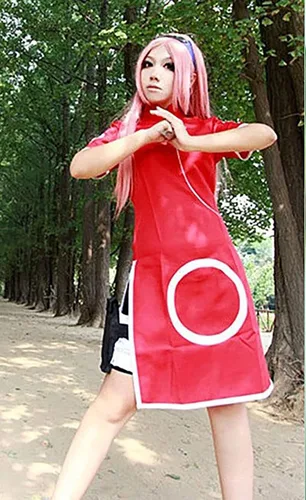 Vista 5 de Haruno Sakura - Disfraz de Ninjia Cheongsam con diadema para Halloween