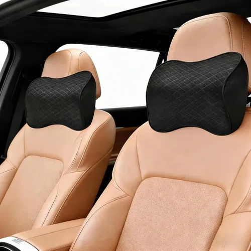 Vista 8 de 2 almohadas para el cuello del automóvil, ultra cómodas para conducir, almohada suave para reposacabezas de automóvil como nubes, hace que tu