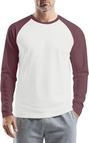 Vista 9 de Camisas de manga larga para hombre, camiseta casual de cuello redondo, suave, elástica, M-3XL