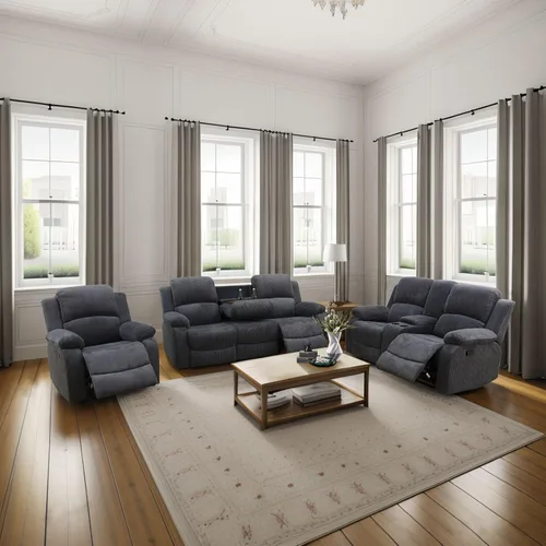 Vista 38 de Conjunto de sofá para sala de Estar, sillón reclinable de cuero transpirable, sofá de 3 plazas para cine en casa con portavasos para apartamento