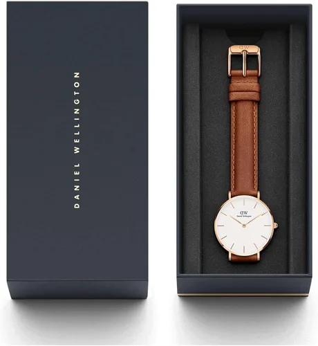 Vista 6 de Daniel Wellington Reloj Petite de cuero oro rosa