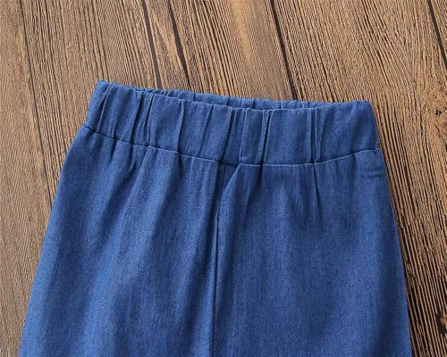 Vista 5 de Pantalones acampanados para niñas pequeñas, pantalones acampanados con volantes, pantalones de pierna ancha, leggings para bebé y niña
