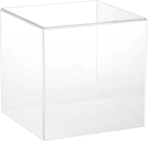 Vista 9 de Plymor Vitrina de acrílico transparente con base negra, 8" x 8" x 8