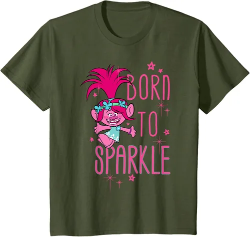 Vista 14 de DreamWorks Trolls Camiseta Born to Sparkle Negro