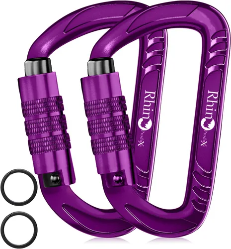Vista 27 de Rhino Produxs 12kN (2697 lbs) Heavy Duty Carabiner Clips Autolocking Negro