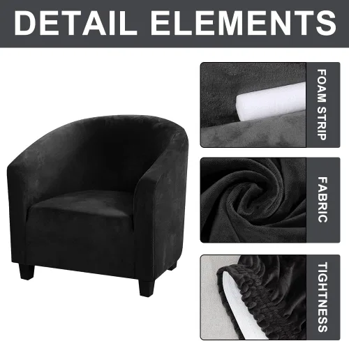 Vista 3 de MIFXIN - Funda elástica para silla de bañera de terciopelo de alta elasticidad, cubierta de silla de club, cubierta de sillón de elastano, cubierta