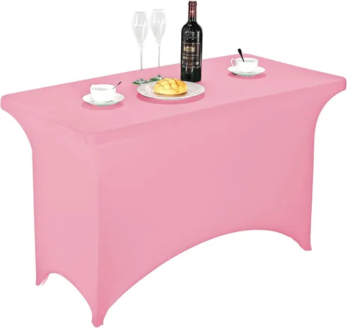 Vista 170 de FORLIFE - Funda de mesa de elastano, mantel ajustado de 4 pies para mesas rectangulares, funda elástica para patio, universal para bodas, banquetes