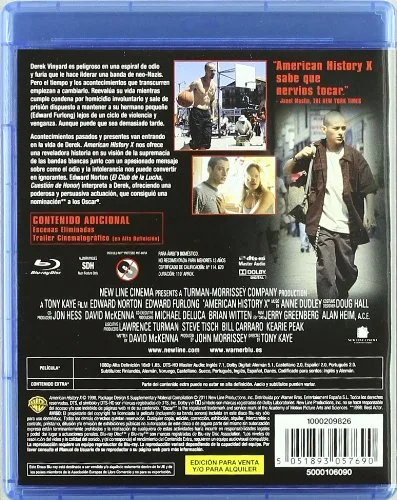 Vista 2 de American History X Blu-ray 1998 Import Movie European Format - Zone 2