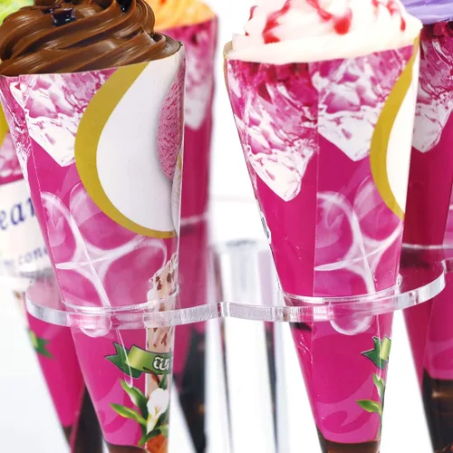 Vista 6 de Platos para Helado/Soporte de Helado Acrílico (6 agujeros en forma de flor)