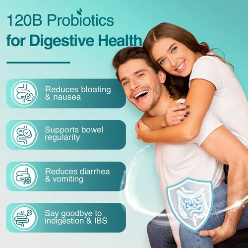 Vista 3 de ZEBORA Probióticos para la salud digestiva de mujeres y hombres con 120 mil millones de UFC, probióticos para hombres y mujeres para la salud