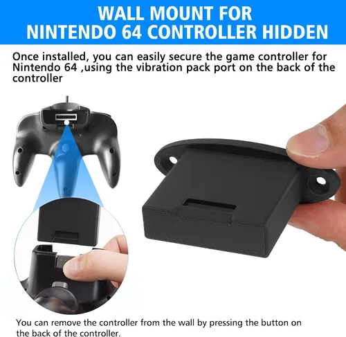 Vista 2 de 2pcs Wall Mount for Nintendo 64 Controller Hidden (1PCS)