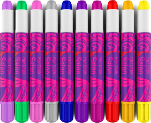 Vista 2 de Desire Deluxe - Regalos para Niñas Tiza para Cabello 10 Bolígrafos Temporales No Tóxicos Fáciles de Lavar Tinte para Cabello