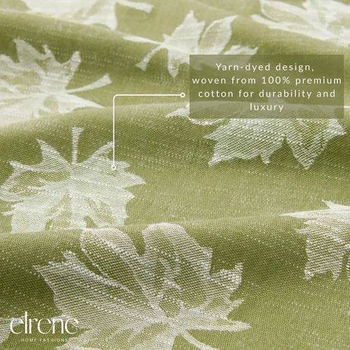 Vista 3 de Elrene Home Fashions Falling Leaves - Servilletas de cena de algodón jacquard, juego de 8, 17 x 17 pulgadas, color verde