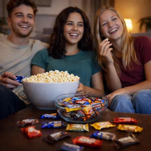 Vista 2 de Paquete variado de chocolates – Surtido a granel de barras y golosinas de chocolate envueltas individualmente – Chocolate con leche, caramelo