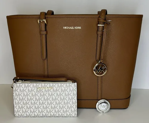 Vista 2 de Michael Kors MICHAEL Michael Kors Jet Set - Bolso de hombro grande TZ de viaje con doble cierre para la muñeca
