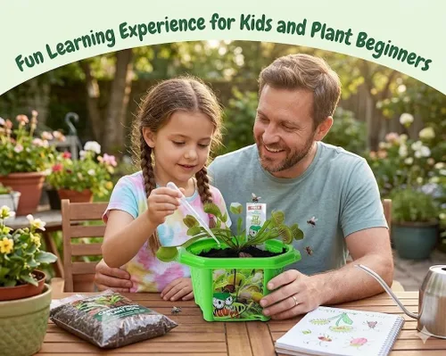Vista 4 de Toys By Nature Venus - Juego de terrario para niños, divertido y fácil de cultivar, plantas alimentarias de insectos, kit completo de plantas