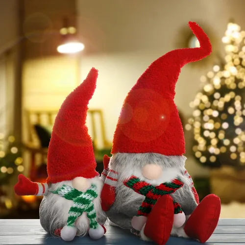 Vista 6 de Mini bufandas de Navidad pequeñas bufandas de muñeco de nieve de 7.9 x 0.6 pulgadas, bufanda de punto para mascotas, muñeco de nieve, botella