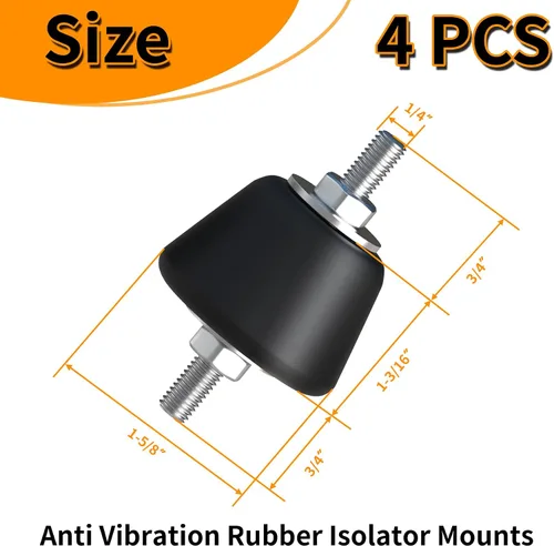 Vista 2 de Soportes aisladores de goma antivibración con pernos amortiguadores, soportes aisladores de goma para mini bombas de calor divididas, compresores