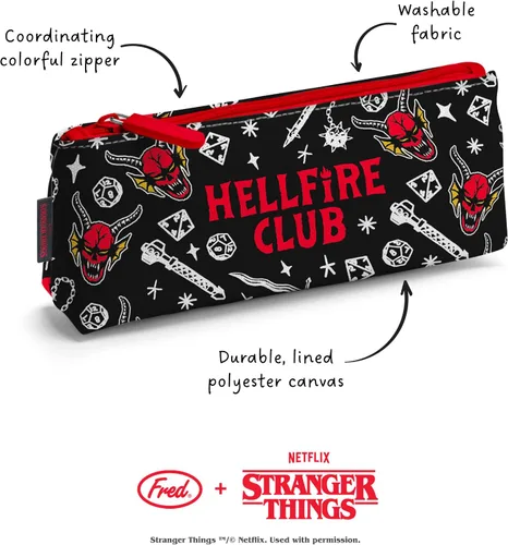 Vista 5 de Genuine Fred Stranger Things - Bolsa para accesorios, Hellfire Club, multicolor