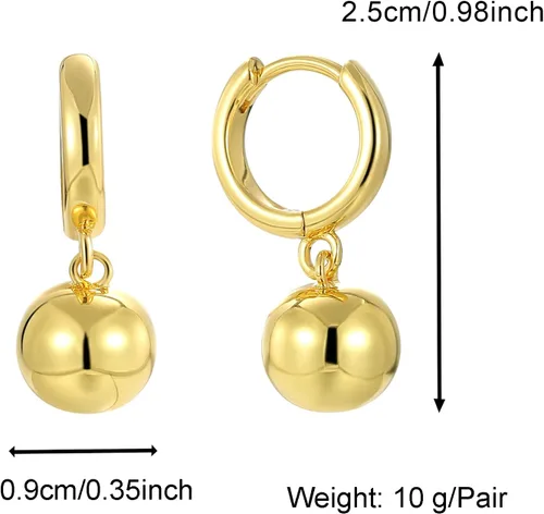 Vista 3 de Aretes de gota chapados en oro de 14 quilates, tamaño mediano, aretes colgantes ligeros para mujer, joyería de playa de verano, regalo