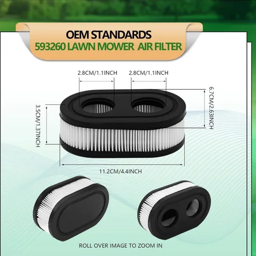 Vista 3 de Filtro de aire 593260, repuesto para 4247 5432 5432k 09P00 09P702, 500 500ex 550ex 625e 675ex 725exi Series, apto para TB110 TB200 TB230