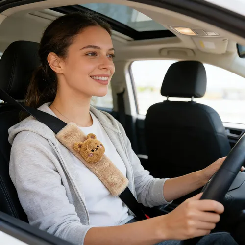 Vista 4 de Funda para el cuello del asiento de automóvil para bebé, Almohadilla de correa de bebé, Funda de correa de asiento de automóvil, Funda para cinturón