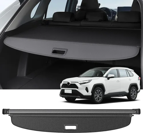 Vista 9 de Cubierta de carga compatible con Toyota RAV4 2018 2017 2016 2015 2014 2013, accesorios de lona de textura retráctil, cubierta de maletero, protector