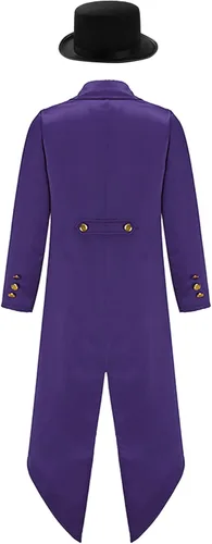 Vista 2 de Alvivi Chamarra retro victoriana renacentista para niños y niñas, pirata, vampiro, steampunk, renacentista