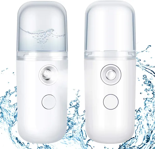 Vista 13 de Honoson 2 Nano Vaporizador Facial Portátil Nano Mister para Extensiones de Pestañas Recargable por USB 1 oz Aparato de Cuidado de la Piel Mano