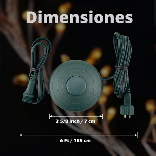 Vista 6 de Cable de alimentación Goodsby encendido/apagado para luces de árbol de Navidad, iluminación festiva, luz de cadena LED impermeable con conector
