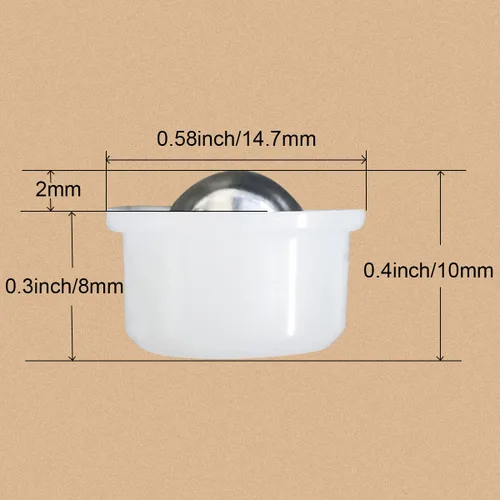 Vista 4 de 10 piezas de mini rodamientos de bolas de transferencia, rodillo transportador de bolas para mesa para transmisión, muebles, silla de ruedas de 1/3