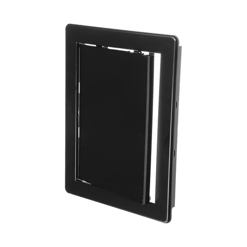 Vista 8 de Panel de acceso de plástico negro de 6" x 6". Panel de puerta de conducto de servicio. Panel de acceso de pared para fontanería, electricidad