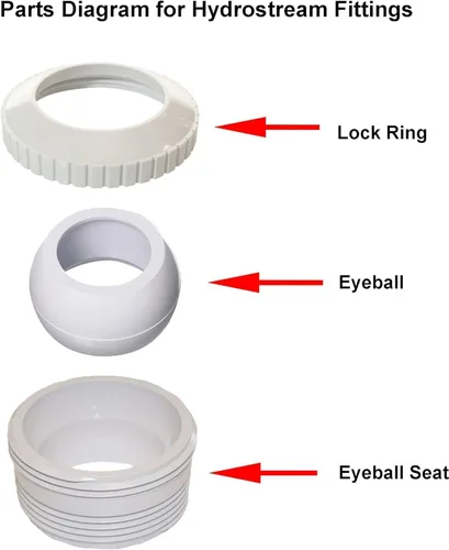 Vista 2 de ATIE Pool Spa Directional Flow Hydrostream Return Jet Fitting SP1419D con apertura ajustable de 3/4 pulgadas globo ocular giratorio para Hayward
