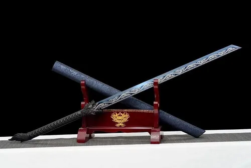 Vista 3 de ZPGP - Espada china Kungfu de hoja afilada, dragones de espada ancha azul