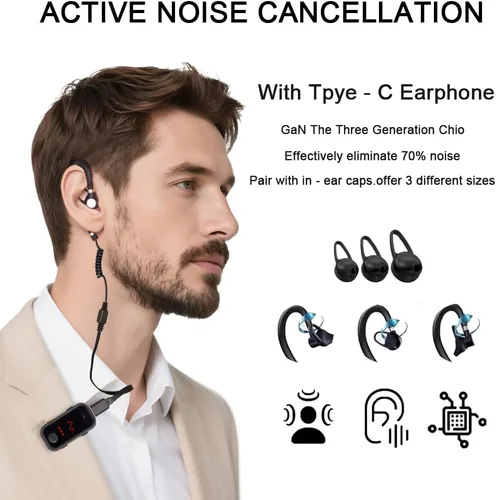 Vista 6 de Super Mini Walkie Talkies Pro con impermeable, radio bidireccional con auriculares para adultos, al aire libre, senderismo, béisbol, restaurante