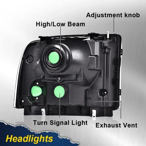 Vista 3 de CHEDA Conjunto de faros, compatible con Ford F250 F350 F450 F550 Super Duty 1999 2001 2002 2003 2004