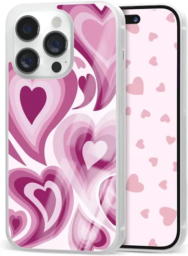 Vista 13 de Fundas con diseño de corazón estético para niñas para iPhone 11, 12, 13, 14, 15, 16 Pro Max Plus Mini, para Samsung Galaxy S21 S22 S23 S24 S25 Ultra