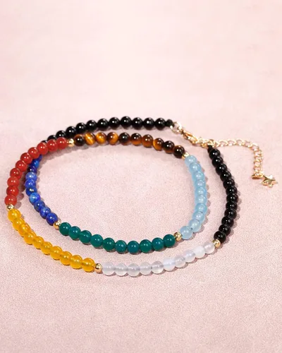 Vista 5 de Jewever Gargantilla de 7 chakras para mujer, cristales y piedras curativas, equilibrio, meditación, yoga, piedras de preocupación, regalos