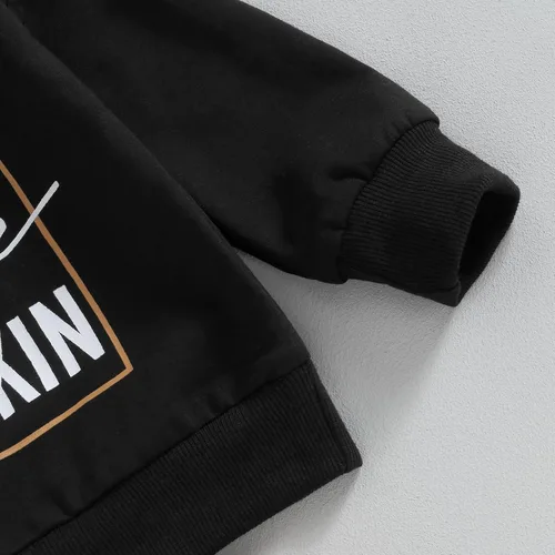 Vista 5 de Ropa para el día de San Valentín para bebé, sudadera de manga larga con letras, pantalones deportivos elásticos para otoño e invierno