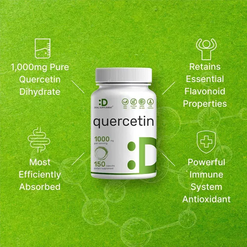 Vista 4 de Eagleshine Vitaminas Quercetina 1000 mg por porción (paquete de 2) 300 cápsulas, flavonoides de alta biodisponibilidad, probado por terceros