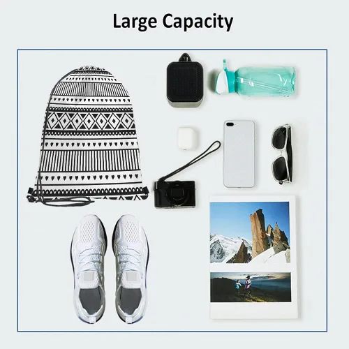 Vista 3 de Lindas bolsas con cordón de alpaca y llama, mochila para gimnasio, Multi-a83, Mochilas de viaje