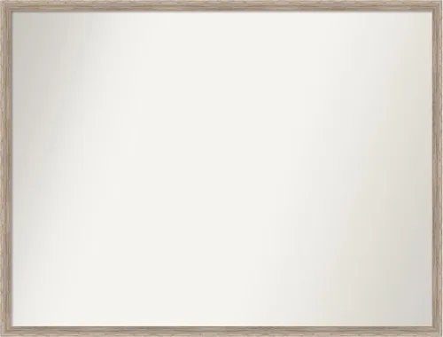 Vista 87 de Amanti Art Espejo de baño blanco para sobre el fregadero, 24 x 27 pulgadas, espejo de tocador rectangular con cuña de madera dura, marco de madera