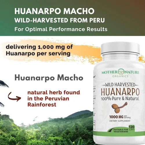 Vista 8 de Huanarpo Macho Cápsulas 1000mg – 120 cápsulas veganas – Suplemento de energía natural, resistencia y vitalidad – Apoya el rendimiento masculino