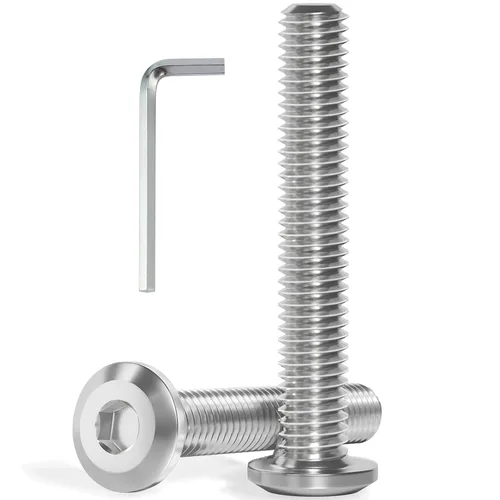 Vista 14 de VGBUY M6-1.0 x 8 mm 100 piezas Tornillos de cabeza plana con casquillo hexagonal, 304 de acero inoxidable 18-8, rosca completa, llave hexagonal